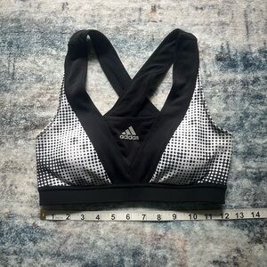 Adidas Women's Black and White Supernova Sports Bra